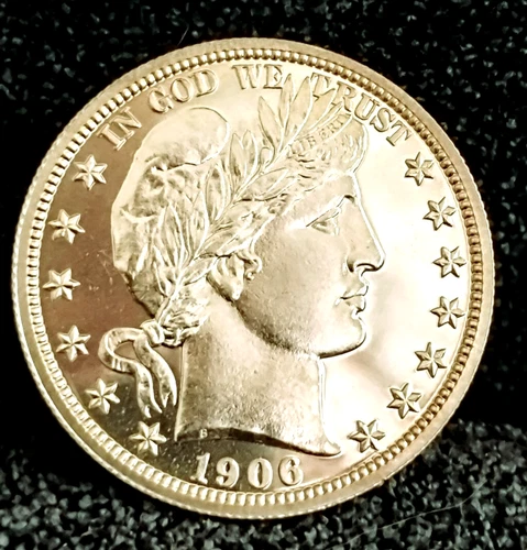 1906 Barber Half Dollar Cameo Proof Brilliant Mirrors Beautiful Cameos