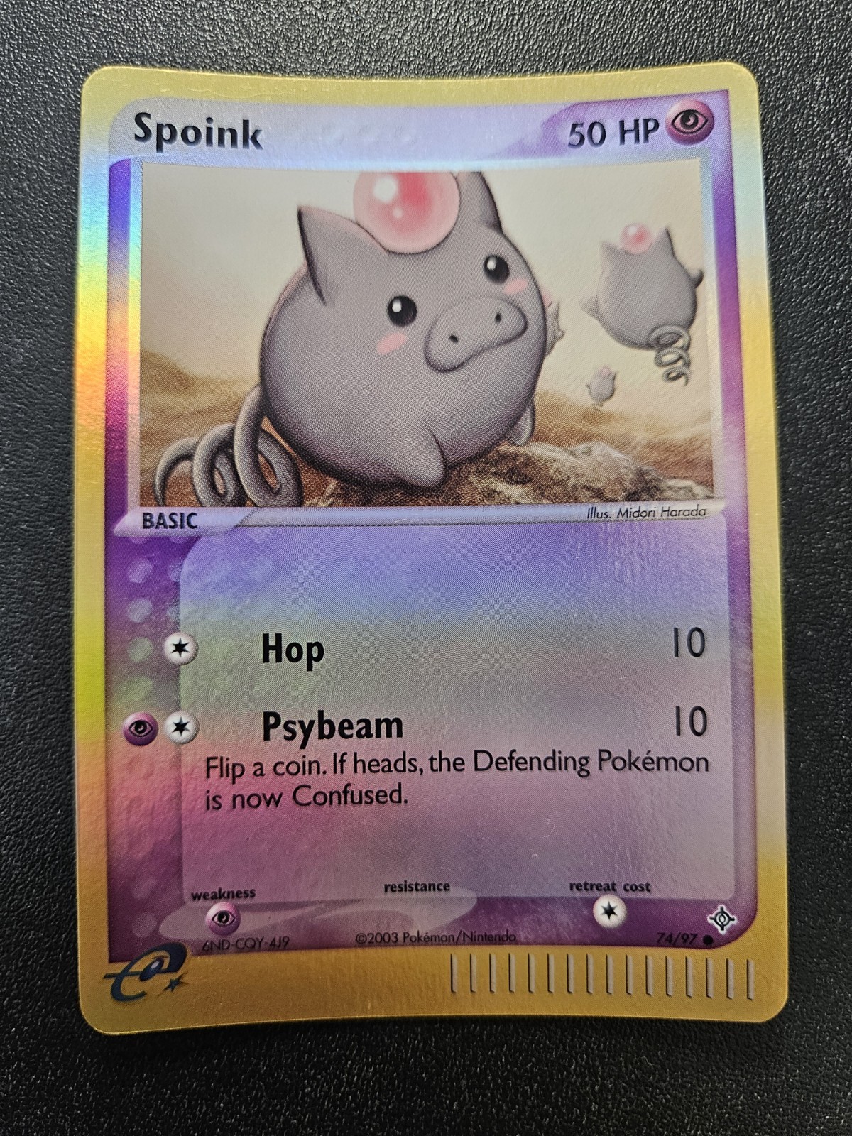 Pokemon EX Dragon Spoink Reverse Holo 74/97 NEAR MINT