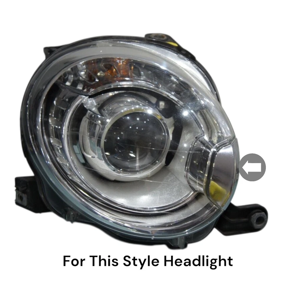 Abarth Xenon Washer Jet Cover PAIR Gloss Black 500 595 695 Headlight Front - Image 4 of 4