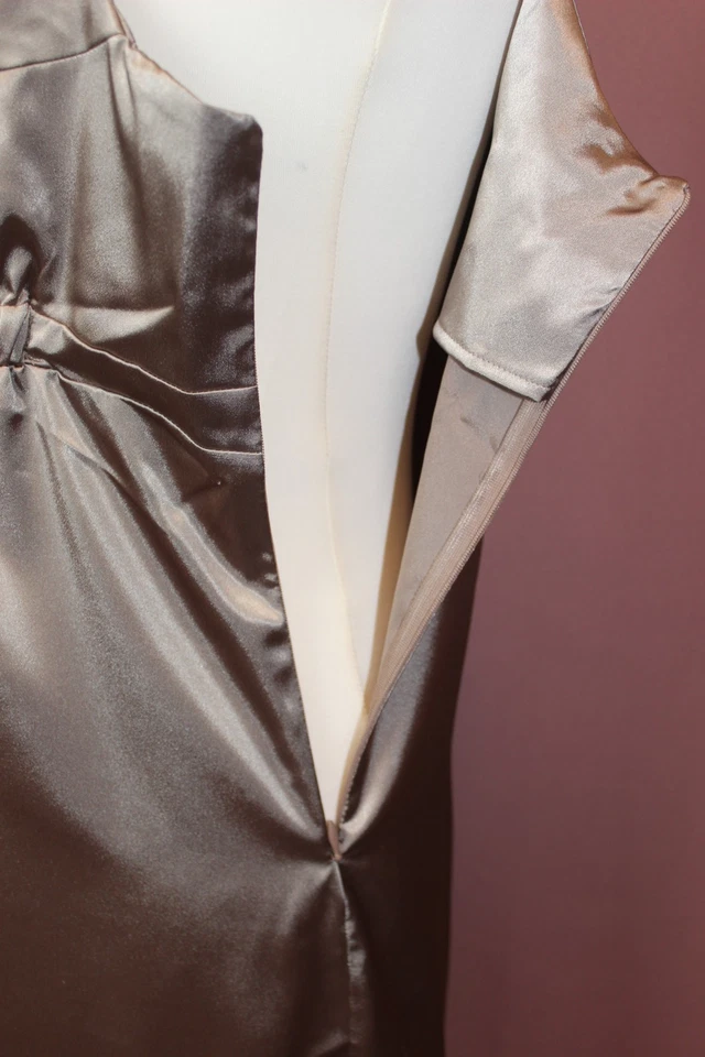 QUE SERA Abendmode Umstandsmode festliches Satin Top Gr. 36, 38, 44 Mocca NEU - Bild 4 von 4