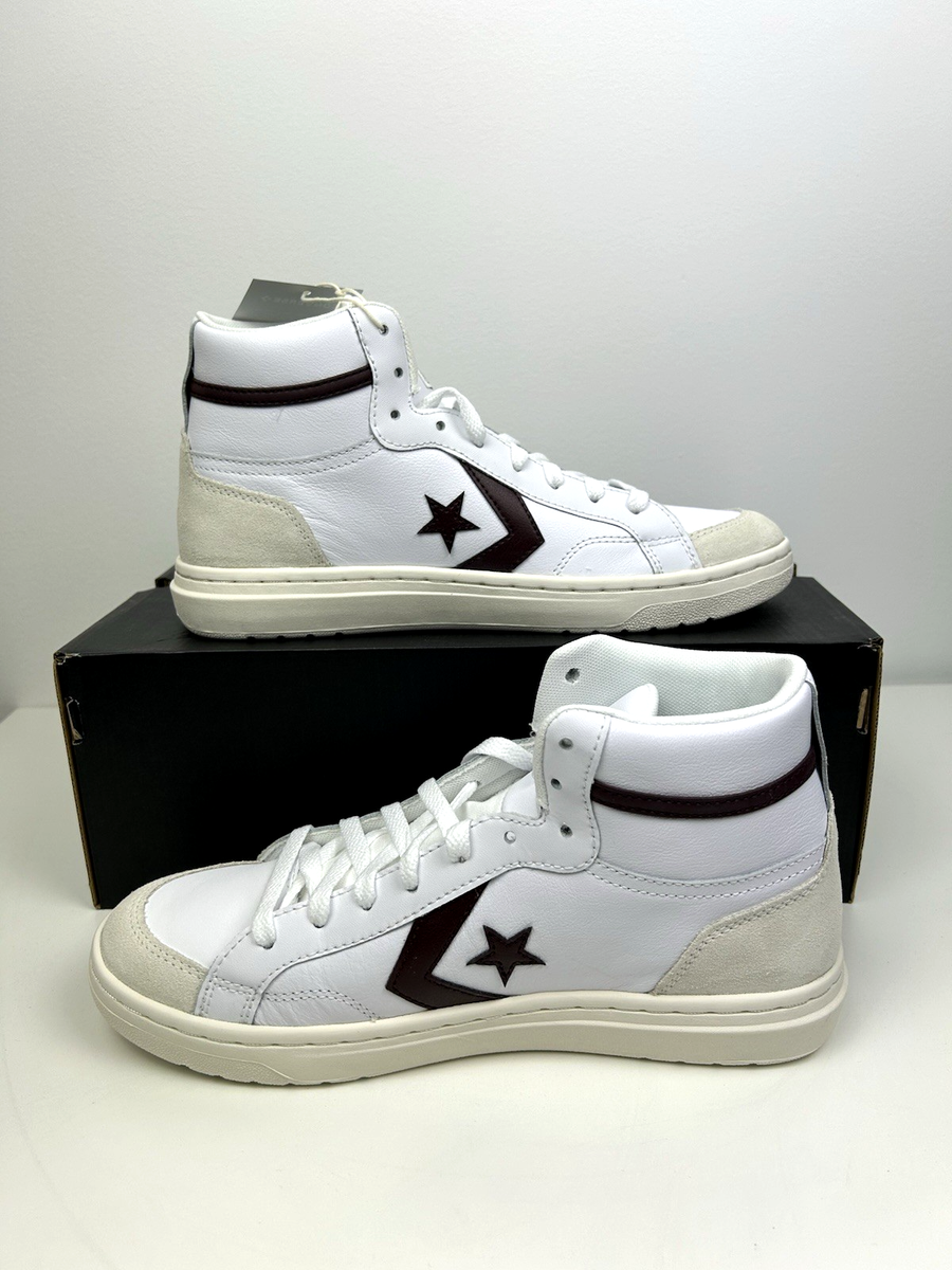 Converse Pro Blaze Classic White Bloodstone Leather Shoes Men\'s Size 10 A08644C Size 10 Mens Converse Pro Blaze Classic Mid Shoe White  main image 3