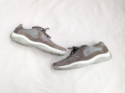 Prada America's Cup Sneakers Men US 10 UK 9 Gray Suede Low Tops | eBay