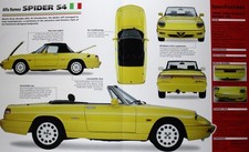 Alfa Romeo Spider Picture Brochure Pamphlet Out of Print Detail Vtg Sheet Decor