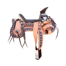 15" Montura Charra Mexican Saddle Resacada Herrajes Acero