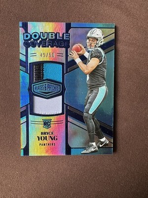 2023 Panini Plates & Patches Bryce Young Double Coverage Patch Purple RC /50
