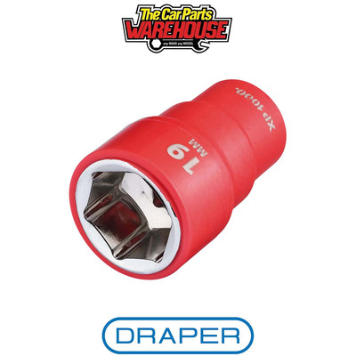 Douille Isolée VDE Draper XP1000 3/8" – 19mm 6 Pans, Longueur Standard, Réf 17655