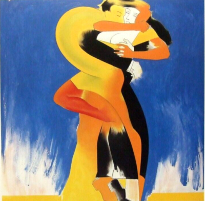 ALLEN JONES mounted vintage repro print 12 x 12