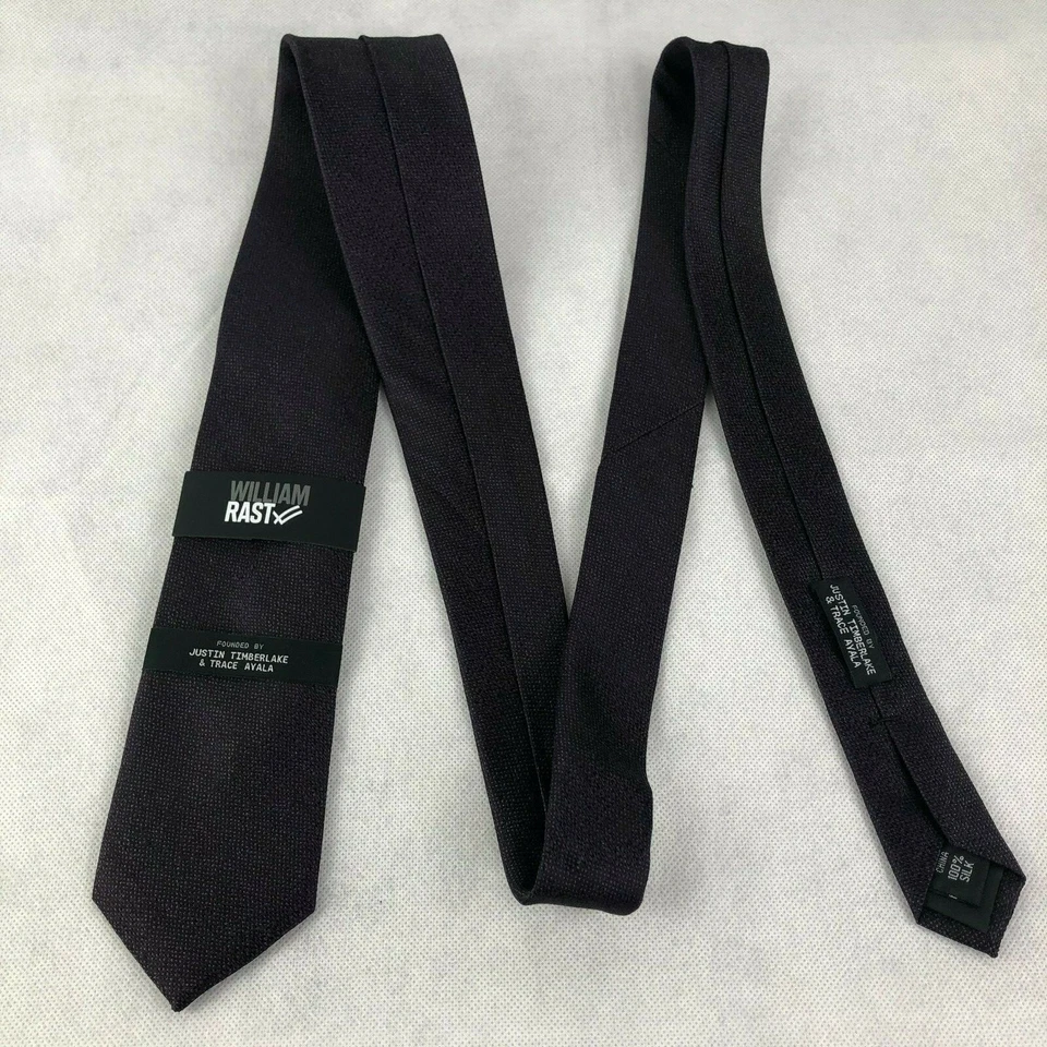 Corbata William Rast por Justin Timberlake púrpura ajustada para hombre de seda Foto 2 de 4