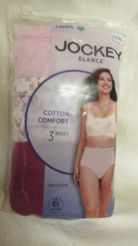 WOMEN`S JOCKEY ELANCE COTTON COMFORT BRIEFS SIZE 9 XXL NEW MULTI COLORS - Picture 3 of 9