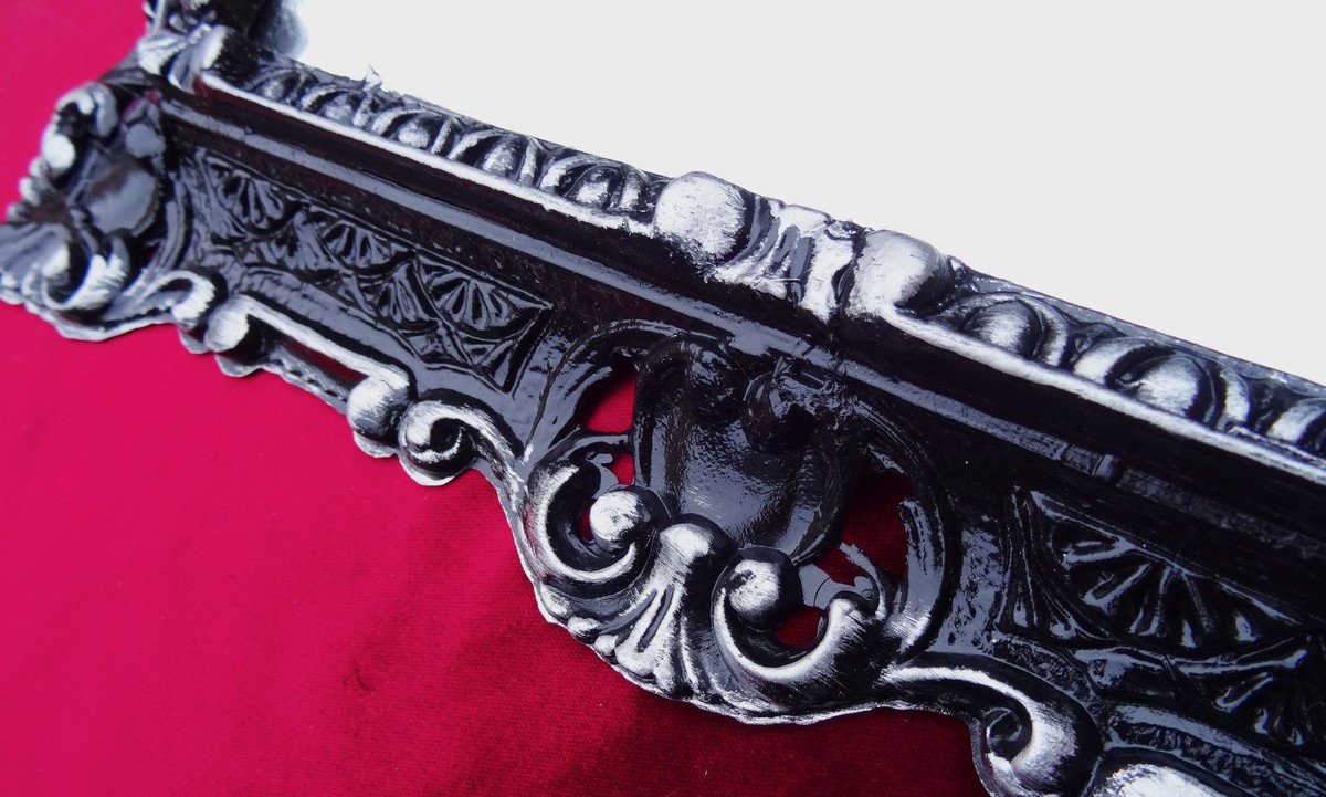 Miroir Mural Baroque Rouge Reproduction 45x38 Cm - Style Antique, Cadre Polyrésine, Neuf