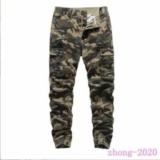 Fashion Men's Casual Long Pants Cargo Cotton Camouflage Outdoor Sports Trousers
