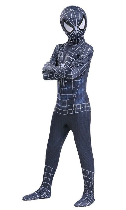 Boys Kids Black Spiderman No Way Home Costume Spider-Man Cosplay Book Week - image 3 of 4
