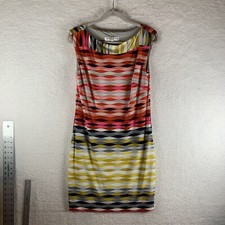 Trina Turk Felana 2 Shift Dress Women’s 6 Multicolor Stretch Geometric Wave 7868
