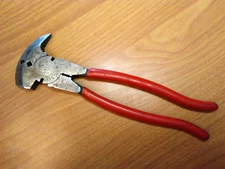 10" Fence Pliers Red Handles Vintage Farm Tool