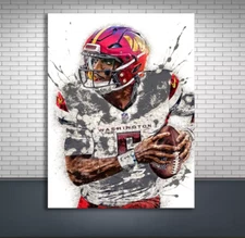 Jayden Daniels, Washington Commanders,Wall Art Canvas - Framed (Ready To Hang)