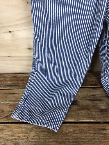 Vtg Oshkosh Vestbak Kids Sz 4 Blue Striped Conductor Railroad Bib Overall USA - Picture 9 of 14