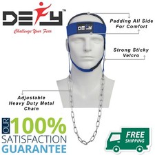 DEFY NYLON WEIGHT LIFTING HEAD HARNESS NECK STRENGTH GYM EXERCISE PADDED Blue