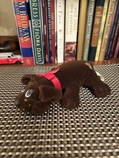 Vintage 1985 Tonka Pound Puppy Newborn Dark Brown Chocolate Lab Plush  Collar