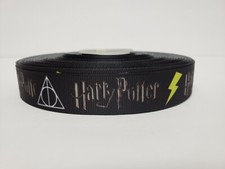 Harry Potter Deathly Hallows Scar Symbol Grosgrain Ribbon 1" By the yard NEW