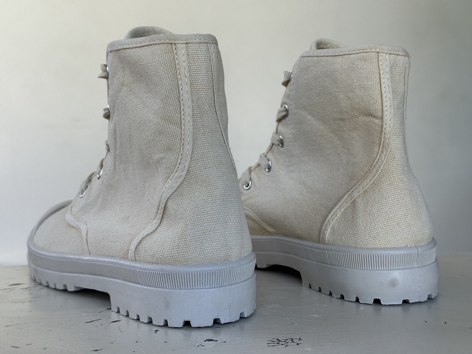 Dirty Laundry Pixie Beige Canvas Ankle Boots Wome… - image 3