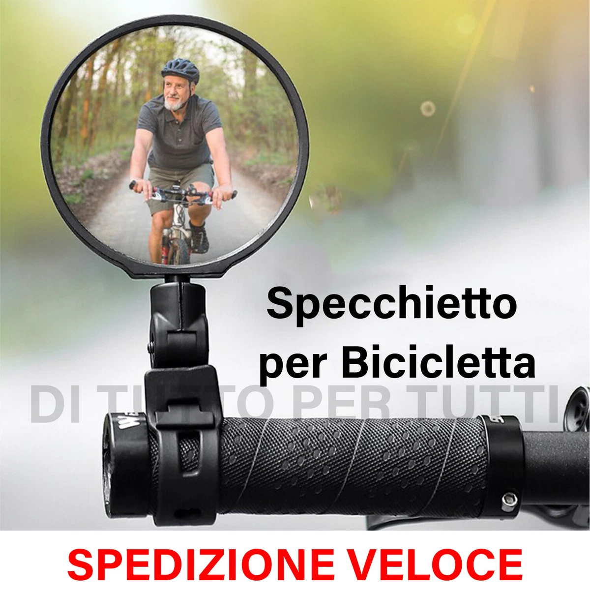 Specchio Retrovisore Per Bici Flessibile, Universale, Da Manubrio, Nero, Convesso