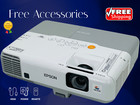 3000 Lumens 3Lcd Projector for PowerPoint Video Presentation Usage w/Accessories