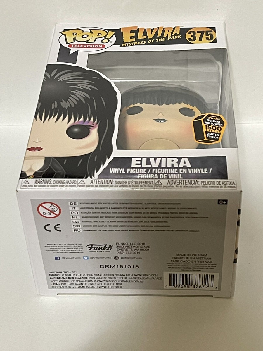 strapless open back dress Elvira Signed Blacklight Exclusive Funko Pop #68