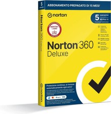 Norton 360 Deluxe 2023 | Antivirus per 5 Dispositivi | Licenza Di 15 Mesi