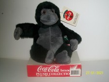 1996 Coca Cola 8" Stuffed Plush Ape Gorilla Monkey With Coke Bottle and Tag