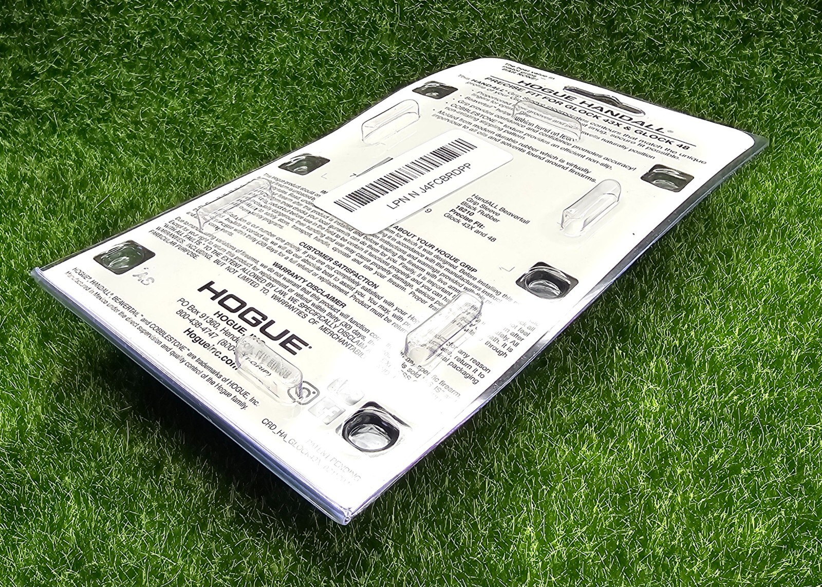 Hogue #18210 HANDALL Beavertail Handgun Grip Sleeve, GLOCK 43X,48, Black Rubber