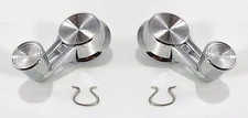 Pair 1961-66 Chevy Chrome Vent Window Crank Handles Double Arm Chrome Knobs
