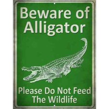 Beware of Alligators Parking Sign 4.5"x 6" for Home Wall Door Garage Novelty