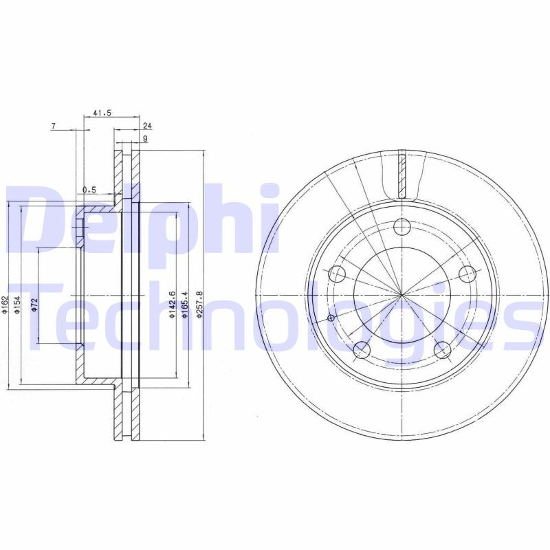 Discofreno BG2779 DELPHI per MAZDA