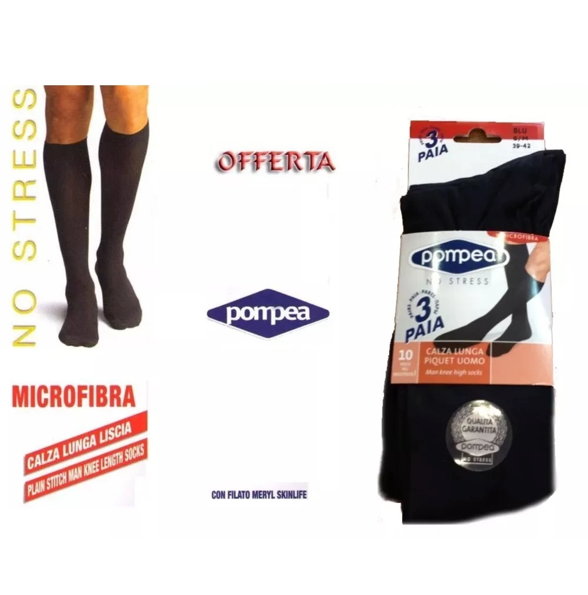 Calzini Uomo Jefferies In Microfibra - 2 Paia, Alti Al Polpaccio, Traspiranti, Fatti In USA