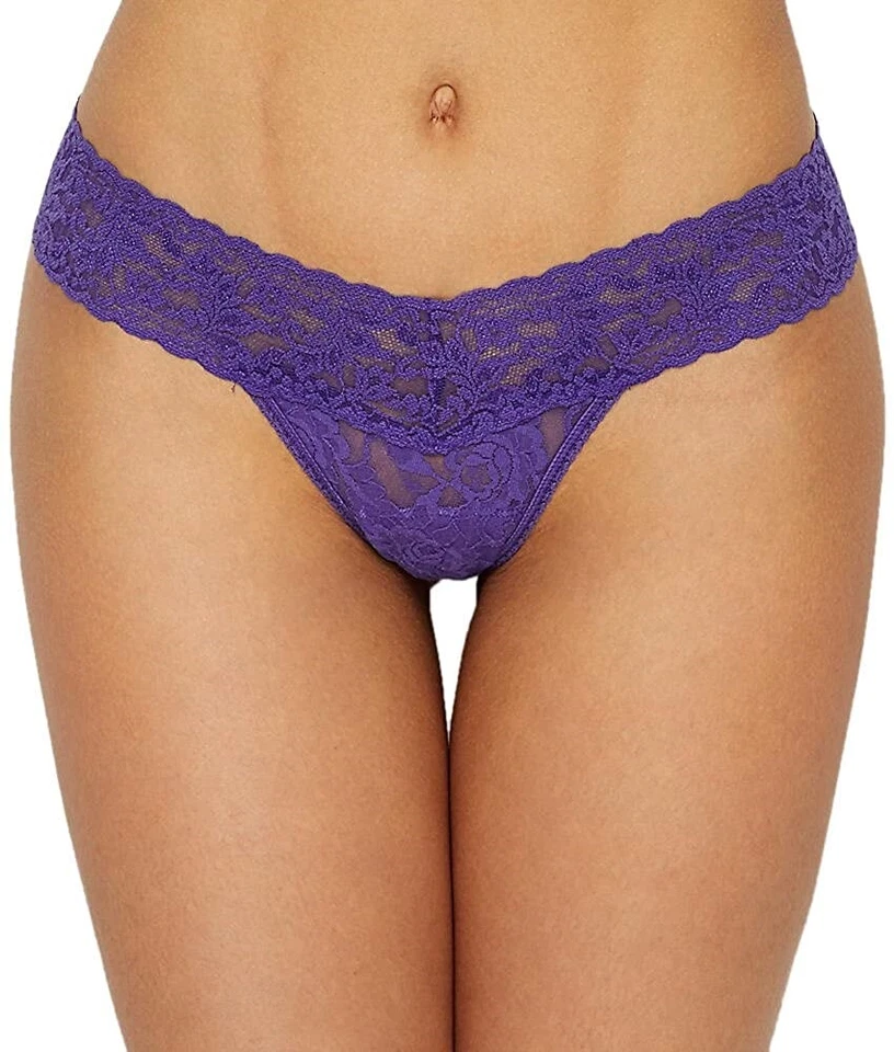 Hanky Panky 177735 Womens Floral Lace Low Rise Thong Purple Berry Size One Size - Image 2 of 2