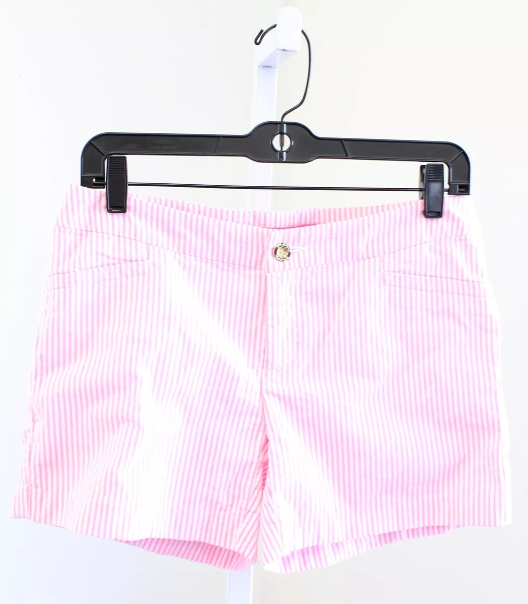 Lilly Pulitzer Pink Tropics Seersucker Striped Kelly Shorts Size 2