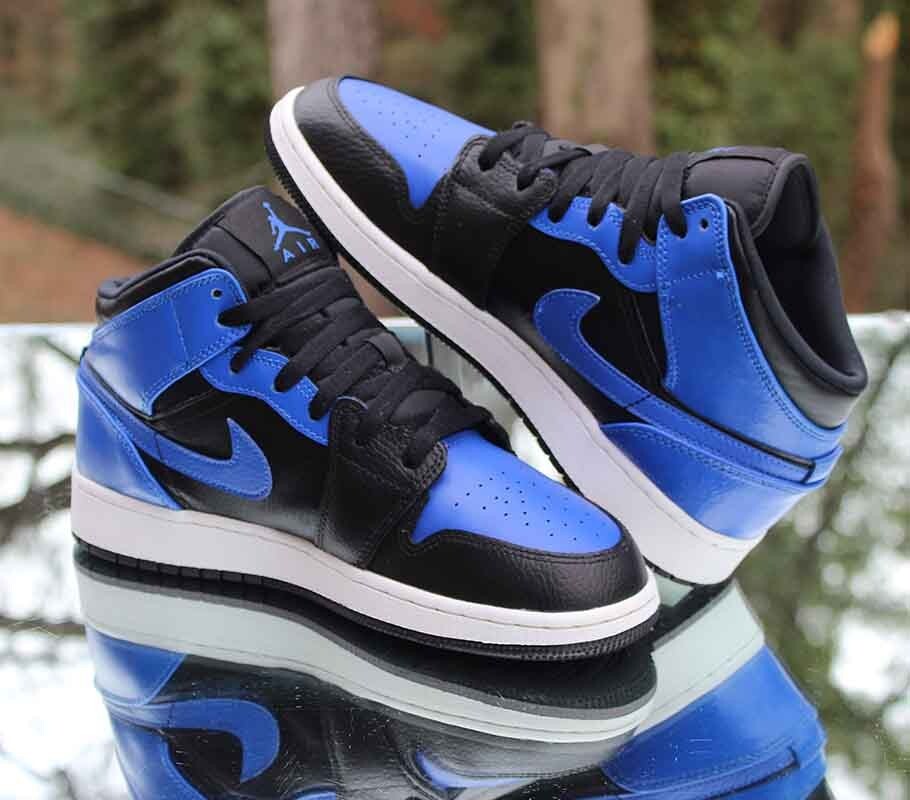 JORDAN 1 MID ロイヤルブルー ブラック 7.5 Jordan 1 Mid Black Royal Blue for Sale | Authenticity