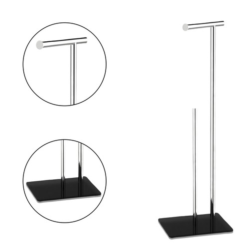 LARGE HEAVY DUTY TOILET ROLL HOLDER FREE STANDING STORAGE CHROME STAINLESS STEEL - Picture 26 of 27