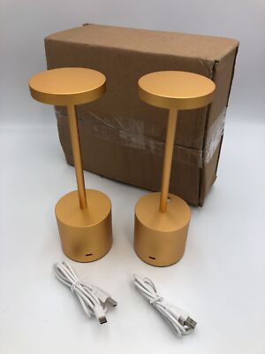 Kabellose LED Tischlampe 5000mAh, wiederaufladbar, Gold, Set