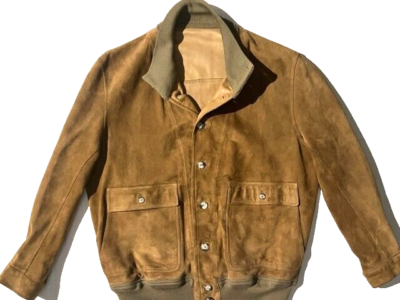 VALSTAR Valstarino Caramel Brown Suede Bomber Jacket IT 56 US 46 