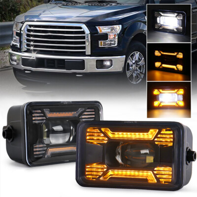 For 2015-2020 F150 2017-2018 Ford F250 Super Duty LED Fog Lights Bumper DRL Lamp