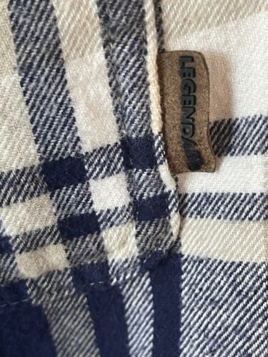 Legendäre Whitetails Herren XL blau kariert Flanell Sakko Hemd Cord Bündchen - Bild 8 von 12