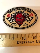 DEMON OIL HANDLE HEAT GO LIKE HELL RACING PATCH Embroidered Patch SEW ON IRON ON