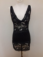Fashion Nova Chemise Lingerie Sleepwear Black Lace Size Small