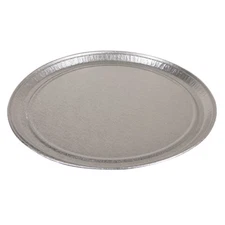 Pactiv 18" Caterware Deluxe Aluminum Round Flat Embossed Tray Silver | 50/Case