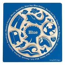 Educational wooden puzzle blue for toddlers/kids, free shipping