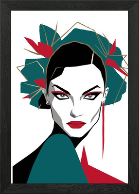 Moderne Muse: Eine digitale Illustration gerahmtes Wandbild Poster Leinwanddruck Bild