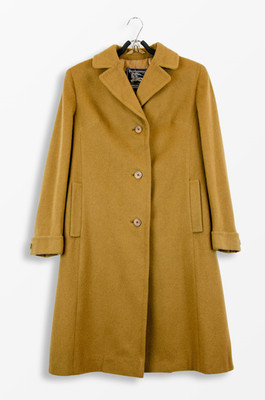 Burberrys Camel Wool Single-Breasted Overcoat   Made in England   UK 12