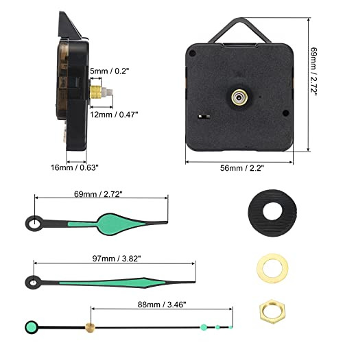 Clock Mechanism Replacement, Quartz Clock Mechanism Battery Operated DIY - Bild 2 von 7