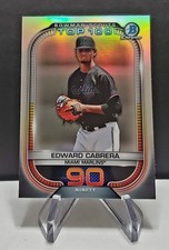 2021 Bowman Chrome #BTP-90 EDWARD CABRERA Scouts Top 100 Refractor Miami Marlins
